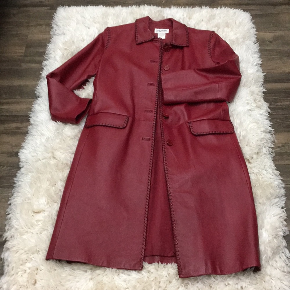 Leather trench coat